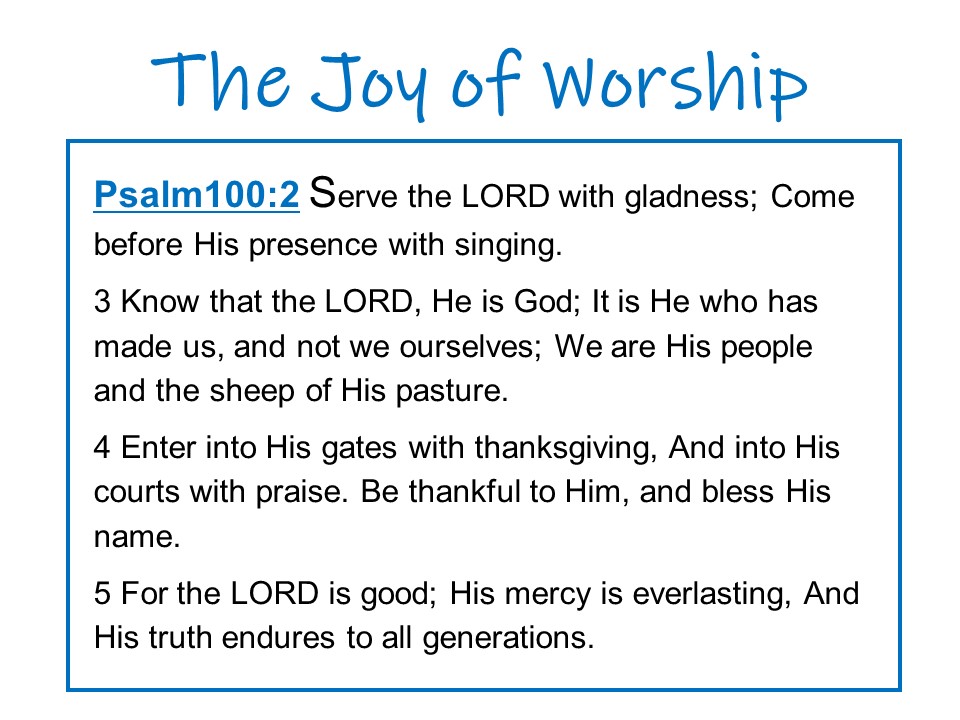 The Joy Of Worship