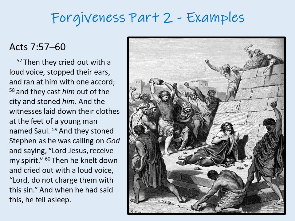 Forgiveness -Part Two. Examples