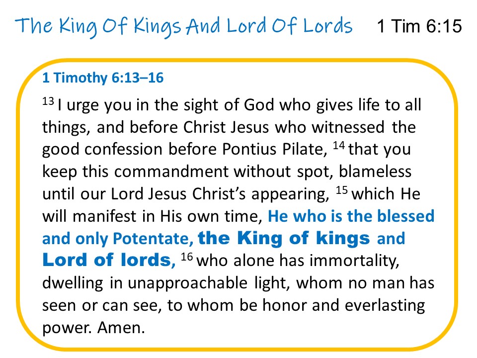 King Of Kings And Lord Of Lords