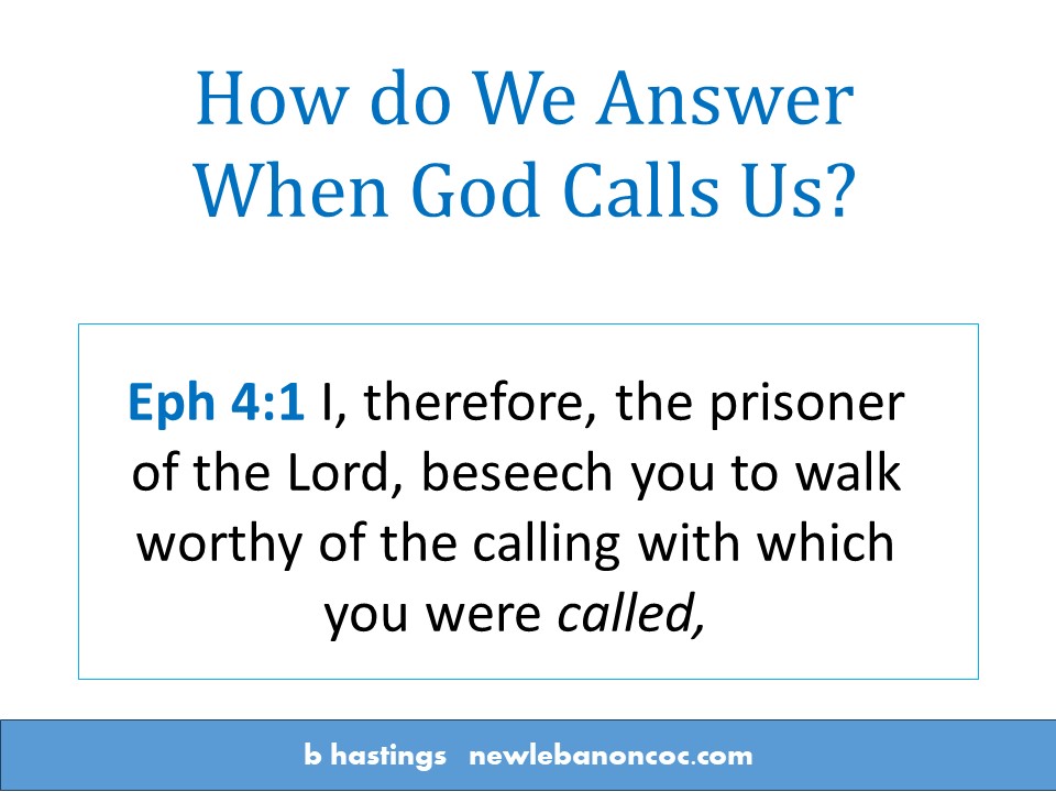 How Do We Answer When God Calls Us?