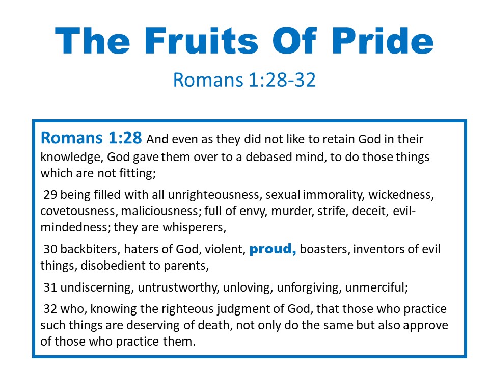 The Fruits Of Pride – New Lebanon church of Christ