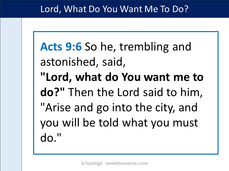 Lord, What Do You Want Me To Do?