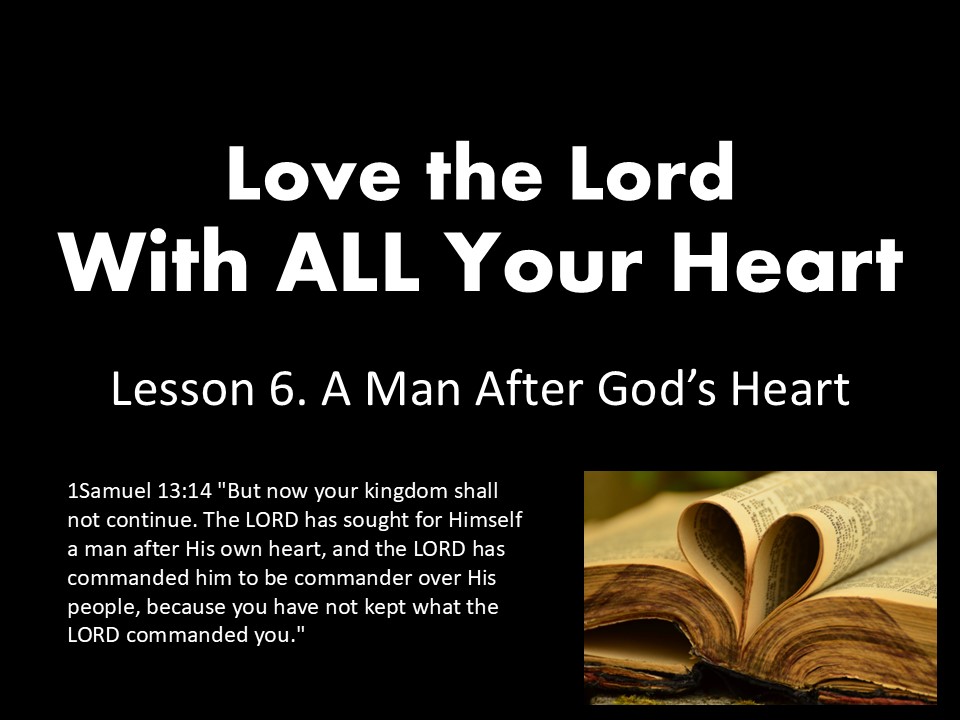 With All Your Heart. Lesson 6.  A Man After God’s Own Heart