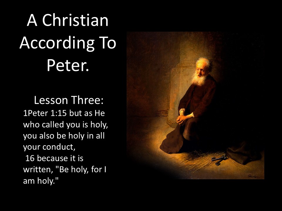 A Christian According To Peter. Lesson Three – Holiness