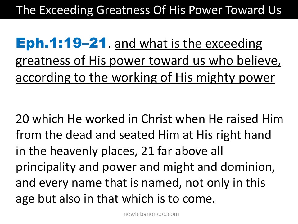 The Greatness Of His Power