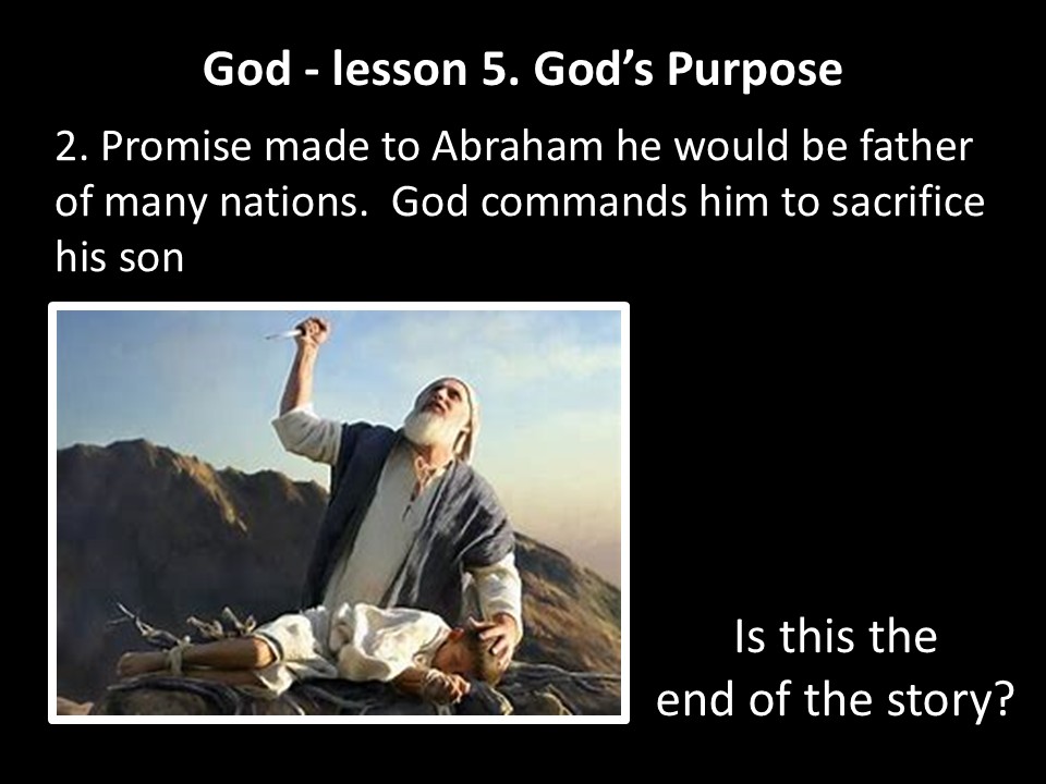 God lesson Five. God’s Purpose